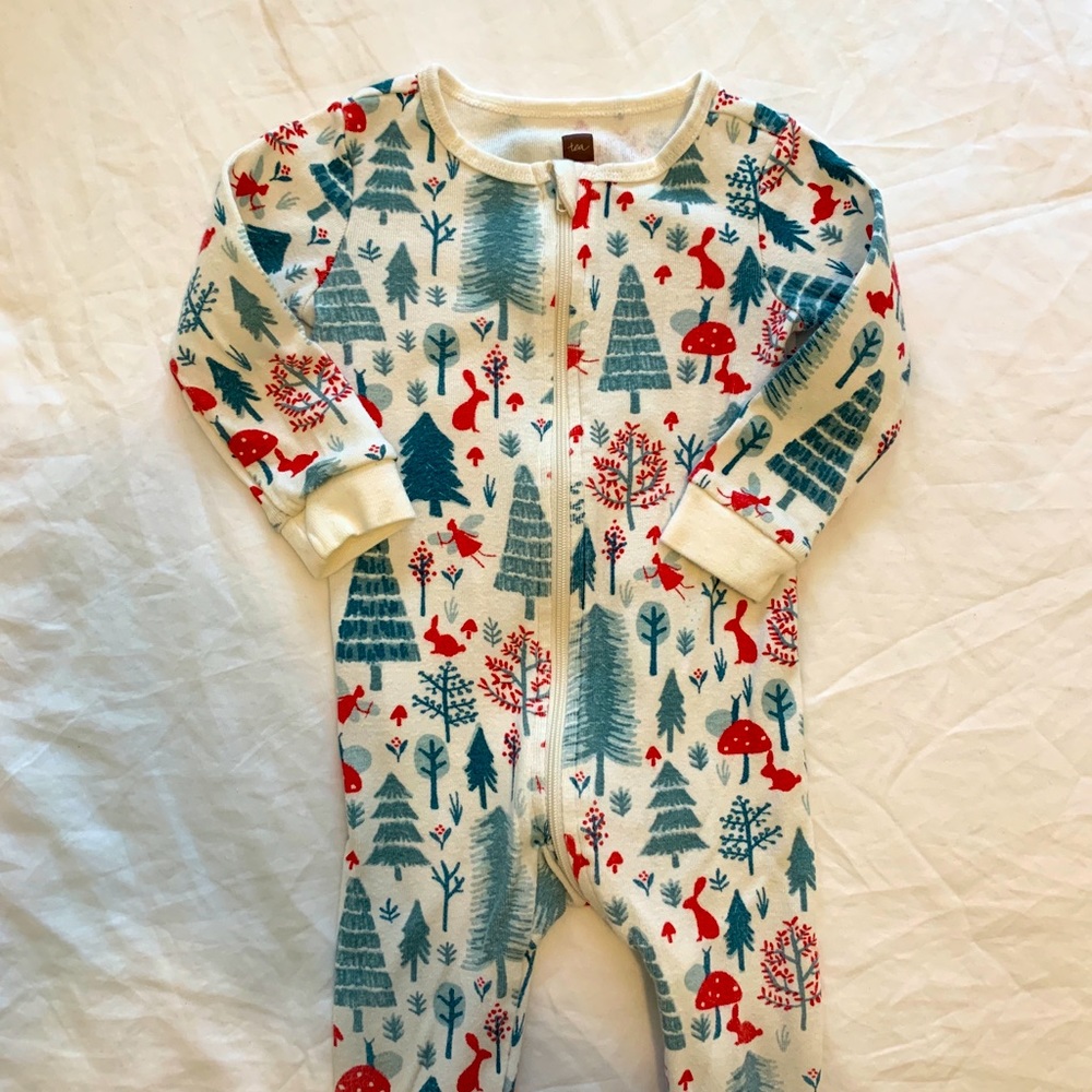 Tea Collection holiday footed pajamas